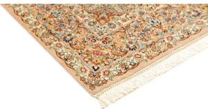 Tappeto Ghom Seta Medaglione Floreale Avorio Beige 102x150 Cm