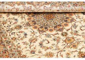 Tappeto Ghom Seta Medaglione Floreale Avorio Beige 102x150 Cm