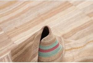Tappeto Kilim Moderno Patchwork Beige Avorio 160x220 Cm