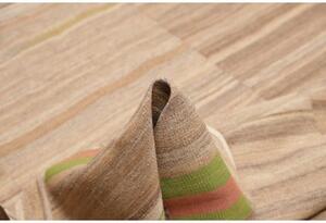 Tappeto Kilim Moderno Geometrico Beige Marrone 217x317 Cm