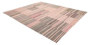 Tappeto Kilim Moderno Geometrico Rosa Antico Nero 252x300 Cm