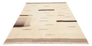 Tappeto Kilim Moderno Geometrico Avorio Marrone 165x233 Cm