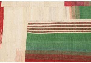 Tappeto Kilim Moderno Patchwork Avorio Rosso 250x352 Cm