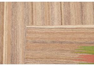 Tappeto Kilim Moderno Geometrico Beige Marrone 217x317 Cm