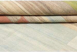 Tappeto Kilim Moderno Geometrico Beige Azzurro 157x206 Cm