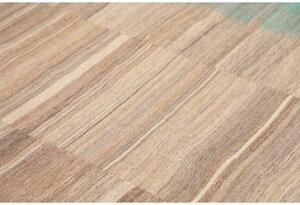 Tappeto Kilim Moderno Geometrico Beige Azzurro 247x350 Cm