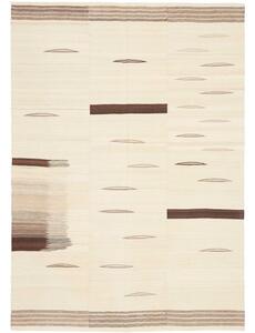 Tappeto Kilim Moderno Geometrico Avorio Marrone 165x233 Cm
