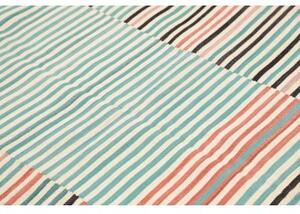 Tappeto Kilim Moderno Geometrico Verde Acqua Rosa Cipria 165x249 Cm