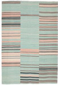 Tappeto Kilim Moderno Geometrico Verde Acqua Rosa Cipria 165x249 Cm