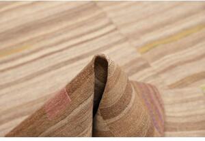 Tappeto Kilim Moderno Patchwork Marrone Beige 214x304 Cm