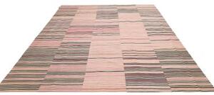 Tappeto Kilim Moderno Geometrico Rosa Antico Nero 252x300 Cm