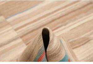 Tappeto Kilim Moderno Geometrico Beige Avorio 166x210 Cm