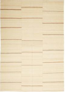Tappeto Kilim Moderno Geometrico Avorio Marrone 163x233 Cm