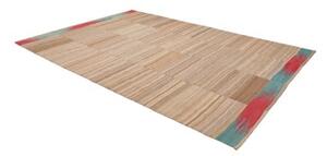 Tappeto Kilim Moderno Geometrico Beige Marrone 223x322 Cm