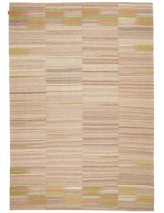 Tappeto Kilim Moderno Geometrico Beige Marrone 217x317 Cm