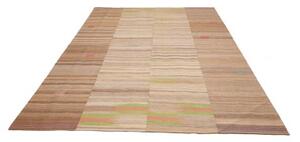 Tappeto Kilim Moderno Patchwork Marrone Beige 214x304 Cm