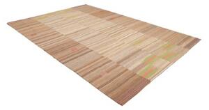 Tappeto Kilim Moderno Patchwork Marrone Beige 214x304 Cm