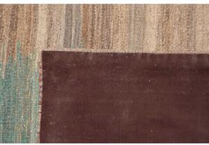 Tappeto Kilim Moderno Geometrico Beige Azzurro 247x350 Cm
