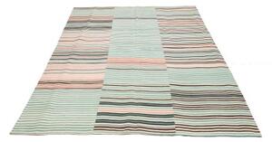 Tappeto Kilim Moderno Geometrico Verde Acqua Rosa Cipria 165x249 Cm