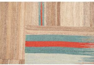 Tappeto Kilim Moderno Geometrico Beige Avorio 166x210 Cm