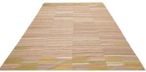 Tappeto Kilim Moderno Geometrico Beige Marrone 217x317 Cm