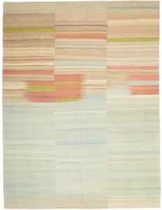 Tappeto Kilim Moderno Geometrico Beige Azzurro 157x206 Cm
