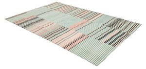 Tappeto Kilim Moderno Geometrico Verde Acqua Rosa Cipria 165x249 Cm
