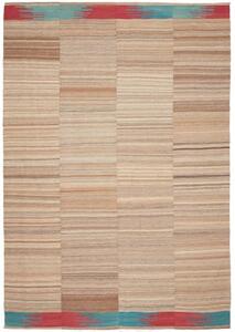 Tappeto Kilim Moderno Geometrico Beige Marrone 223x322 Cm