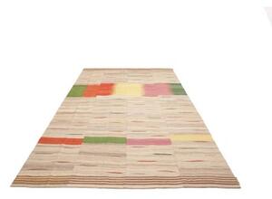 Tappeto Kilim Moderno Patchwork Beige Multicolore 207x324 Cm