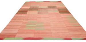 Tappeto Kilim Moderno Geometrico Rosa Rosso 268x352 Cm