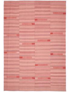 Tappeto Kilim Moderno Geometrico Rosa Rosso 223x323 Cm