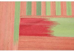 Tappeto Kilim Moderno Geometrico Rosa Rosso 268x352 Cm
