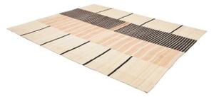 Tappeto Kilim Moderno Geometrico Avorio Nero 211x267 Cm