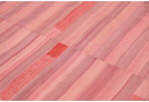 Tappeto Kilim Moderno Geometrico Rosa Rosso 223x323 Cm