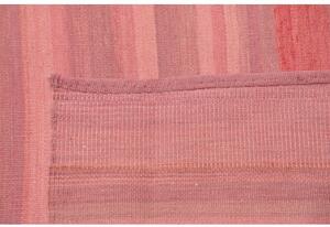 Tappeto Kilim Moderno Geometrico Rosa Rosso 223x323 Cm