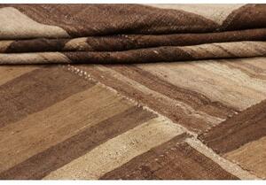 Tappeto Kilim Vintage Patchwork Marrone Scuro Beige 430x517 Cm