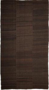 Tappeto Kilim Vintage Geometrico Marrone Scuro Nero 212x405 Cm