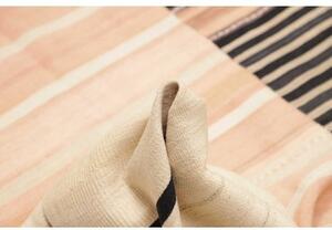 Tappeto Kilim Moderno Geometrico Avorio Nero 211x267 Cm