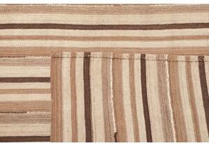 Tappeto Kilim Vintage Geometrico Beige Marrone Quadrato 308x331 Cm