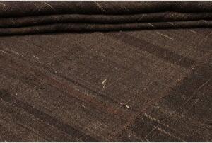 Tappeto Kilim Vintage Geometrico Marrone Scuro Nero 212x405 Cm
