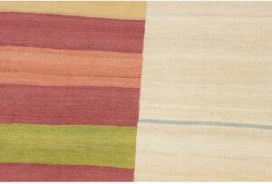 Tappeto Kilim Moderno Geometrico Avorio Rosso 166x225 Cm