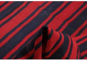 Tappeto Kilim Vintage Geometrico Rosso Blu Scuro 276x292 Cm