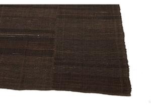 Tappeto Kilim Vintage Geometrico Marrone Scuro Nero 212x405 Cm