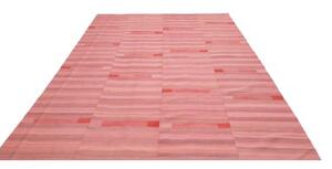 Tappeto Kilim Moderno Geometrico Rosa Rosso 223x323 Cm