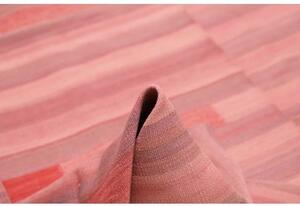 Tappeto Kilim Moderno Geometrico Rosa Rosso 223x323 Cm