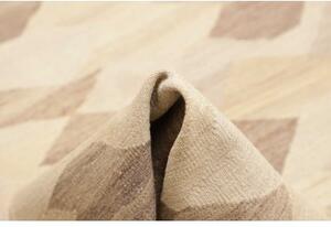 Tappeto Kilim Moderno Geometrico Avorio Tortora 208x298 Cm