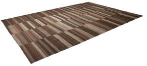 Tappeto Kilim Moderno Geometrico Marrone Avorio 278x398 Cm