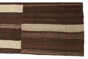 Tappeto Kilim Moderno Geometrico Marrone Beige 271x377 Cm