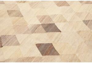 Tappeto Kilim Moderno Geometrico Beige Avorio 273x354 Cm