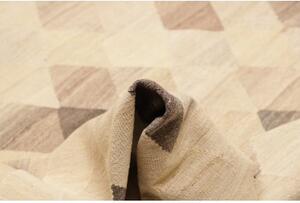 Tappeto Kilim Moderno Geometrico Beige Avorio 273x354 Cm